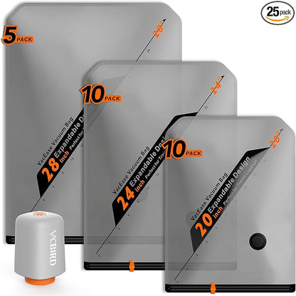 Rechargeable Wireless Pump Travel Storage Bags Set by Vacbird