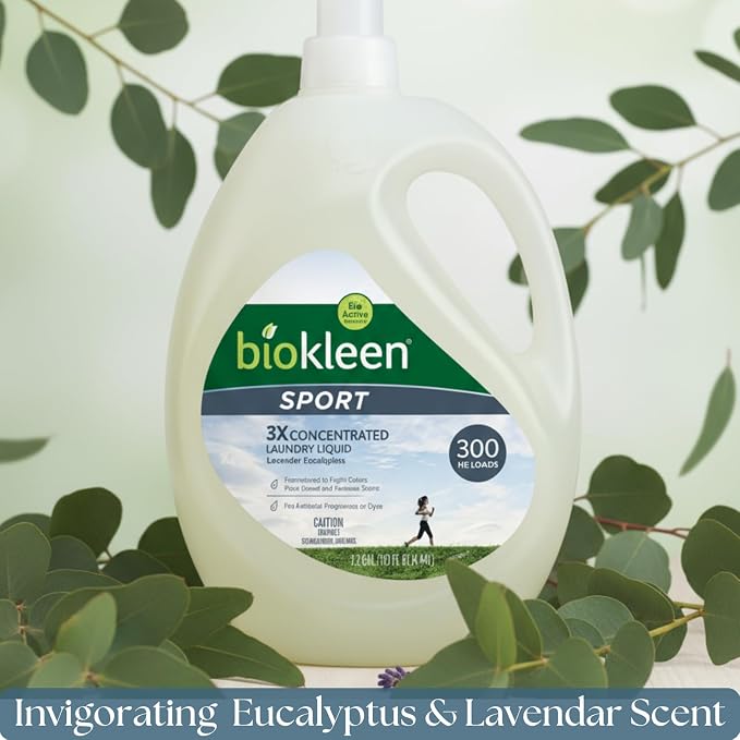 Biokleen Natural Sport 3X Concentrated Laundry Detergent, 300 Loads, Bio Active - Image 6