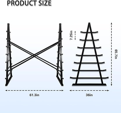 Horizontal Storage Rack Steel Pipe Storage Rack Heavy Duty Adjustable 7-Tier - Image 4