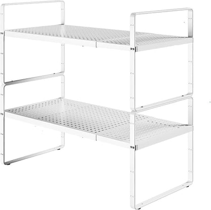 Expandable Cabinet Shelf Organizers, Kitchen Small Stand Rack Organization by KIKIBRO