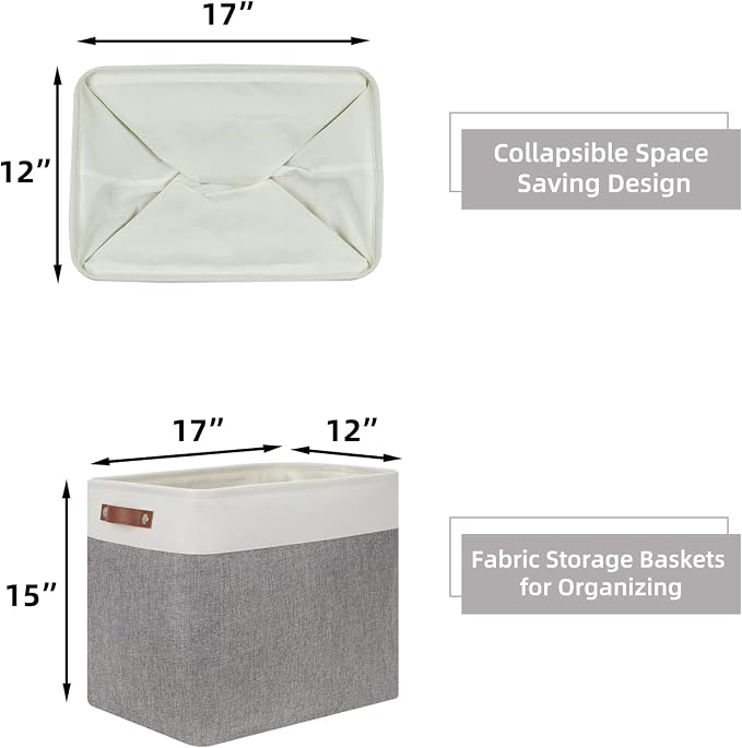 HNZIGE Large Storage Baskets Rectangular Storage Bins Baskets - Image 2