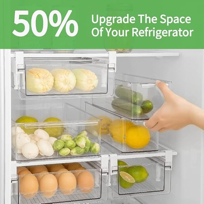 vacane Refrigerator Organizer Drawer, Plastic Fridge Drawer - Image 2