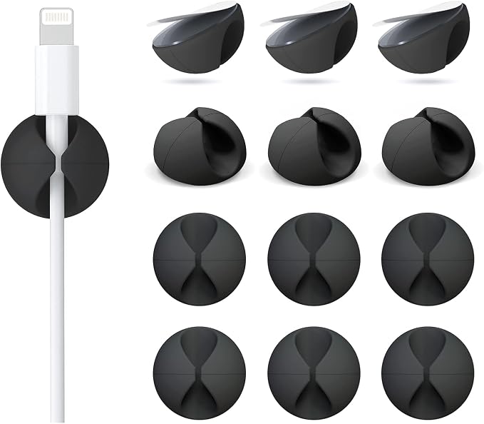 12 Pack Cable Clips, Znben Cord Organizer Holder Adhesive Cable Management by Znben