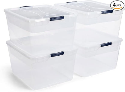 Rubbermaid Cleverstore 74 Qt Clear Storage Bins by Rubbermaid