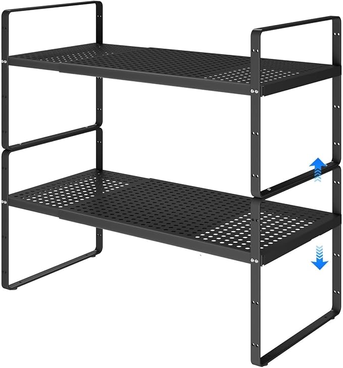 Expandable Cabinet Shelf Organizers, Kitchen Small Stand Rack Organization by KIKIBRO