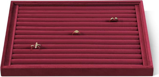Velvet Ring Display Tray, Stackable Muilt Slot Rings Ear Stud Storage Tray by Dansmiy