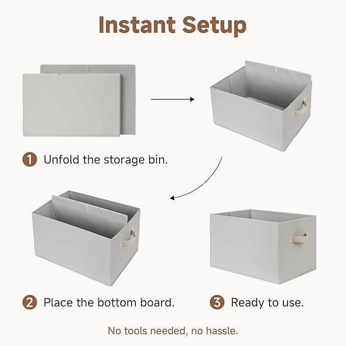 StorageWorks Storage Baskets for Shelves, Foldable Fabric Closet Storage Bins - Image 7