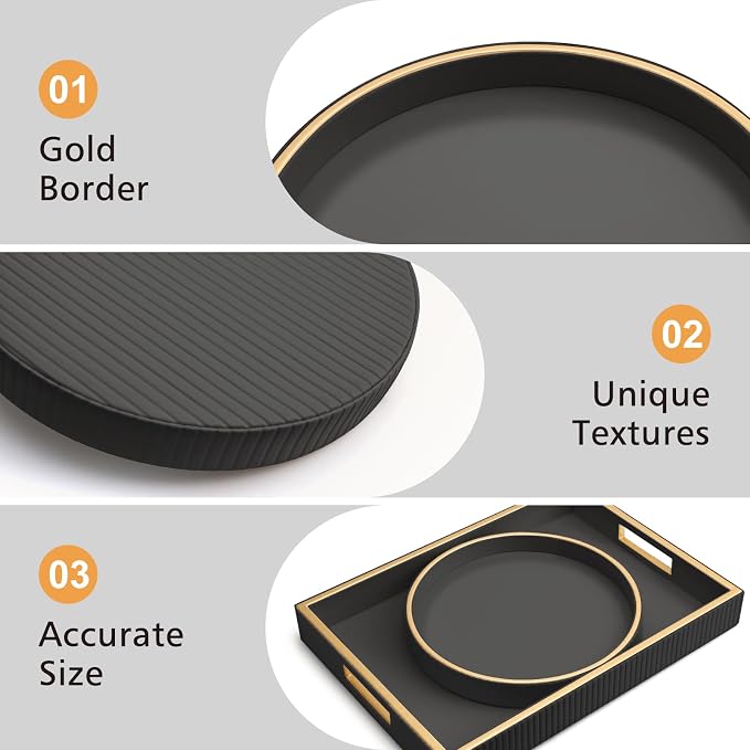 SANZIE Leather Desktop Storage Organizer Premium Serving Tray - Image 3