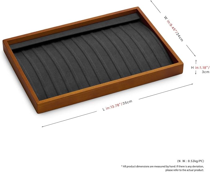 Oirlv Wood 13 Grids Necklace/Bracelet/Pendant Display Tray Jewelry Drawer - Image 4