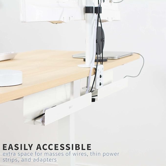 VIVO 2 Pack Under Desk 17 inch Cable Management Tray, Cord Organizer, Home - Image 4