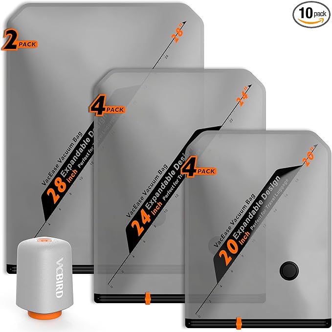 Rechargeable Wireless Pump Travel Storage Bags Set by Vacbird