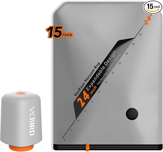 Rechargeable Wireless Pump Travel Storage Bags Set by Vacbird