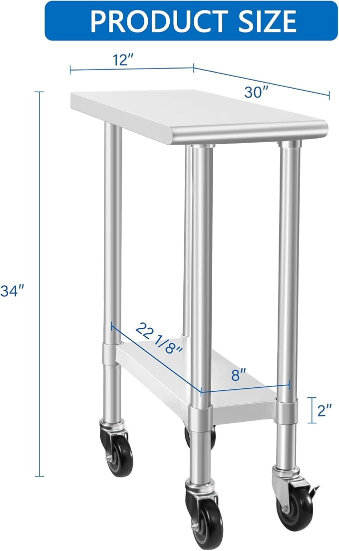 HARDURA Stainless Steel Commercial Table Prep & Work Table - Image 3