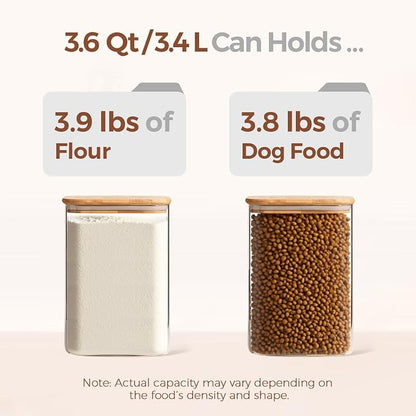 ComSaf 3.6Qt Glass Food Storage Containers, Cereal Storage Containers - Image 3