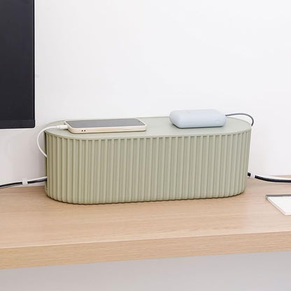 Green Cable Management Box, Power Strips Hider Cover Under TV and Desk - Image 2