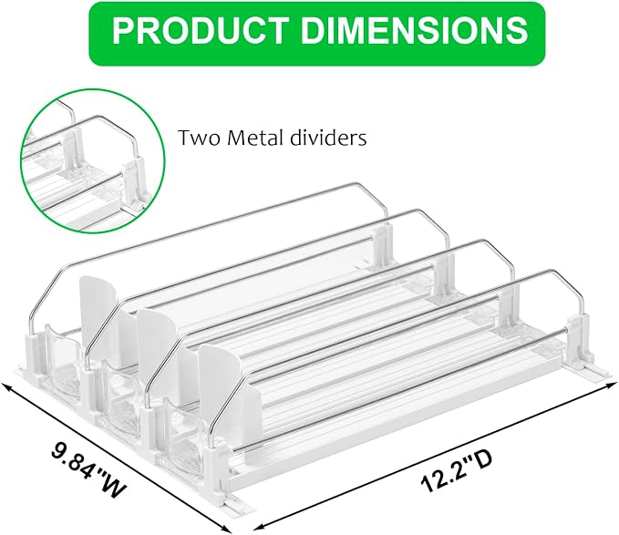 Rula Drink Organizer for Fridge, Self-Pushing Soda Can Dispenser for Mini - Image 2