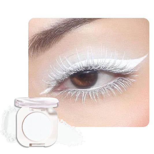 Matte White Single Eyeshadow Makeup, Neutral Cream Powde Eye Shadow by HHLTOH