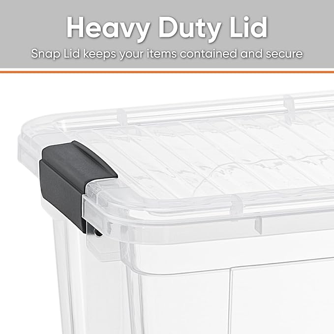 Superio Clear Storage Box with Lid, 4.7 Quart Plastic Container Bins - Image 3