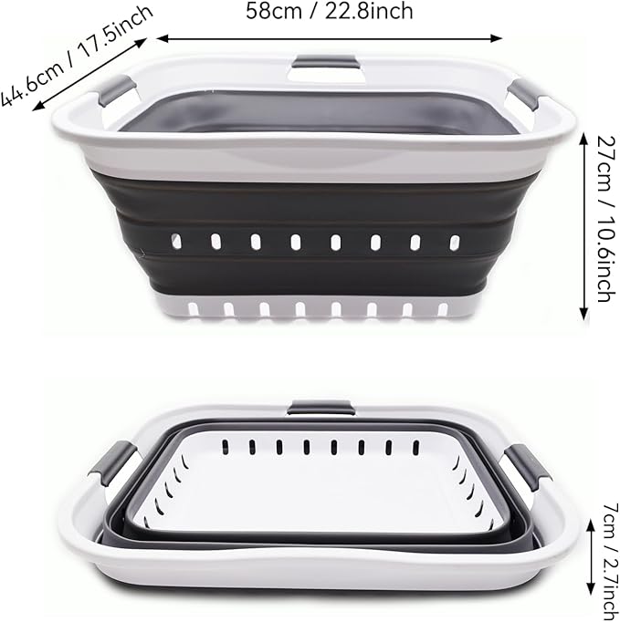 SAMMART 42L Collapsible Plastic Laundry Basket - Image 3