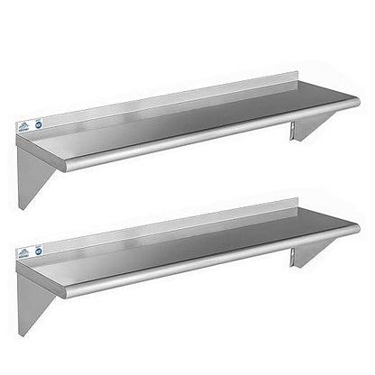 ROCKPOINT Stainless Steel Shelf 12 x 48 Inches 350lb, 2 Pack NSF Commercial by ROCKPOINT