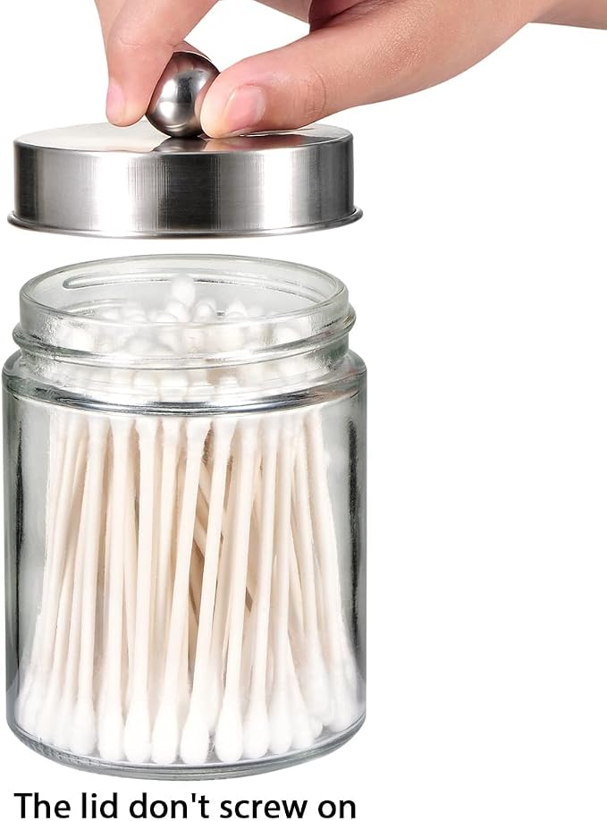 Amolliar 6Pc Apothecary Jars Bathroom Vanity Organizer- Rustic Farmhouse Decor - Image 4
