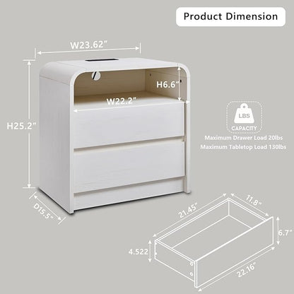 25" Tall Modern Nightstand - Image 2