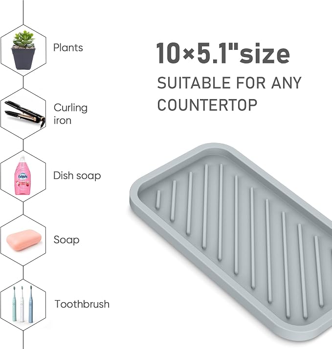 EG-SIPRO Silicone Sponge Holder-Large Thick Durable 10" Sink Organizer - Image 4