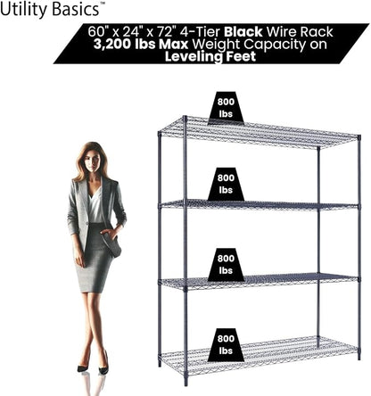 NSF Commercial 4-Tier Wire Shelving - Image 3