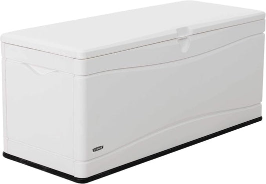 LIFETIME Outdoor Storage Deck Box, 130 Gallon, Arctic White, UV-Protected by Lifetime