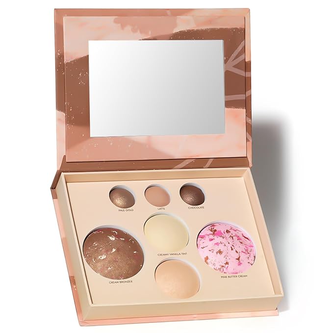 Baked Makeup Palette with Bronzer, Blush Eyeshadows Multi-Purpose Travel Compact by SOLLASY