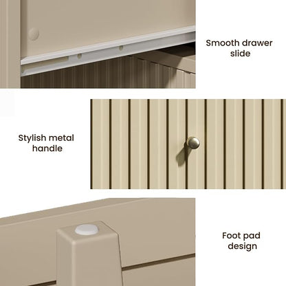 RoyalCraft Beige 6 Drawer Dresser, Fluted Modern Wood Chest of Drawers - Image 6