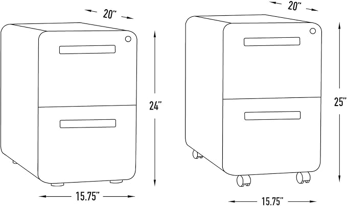Laura Davidson Furniture Stockpile 2-Drawer Modern Mobile File Cabinet - Image 3