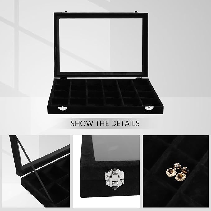 Wudygirl Jewelry Organizer 24 Grid Jewelry Tray - Image 3