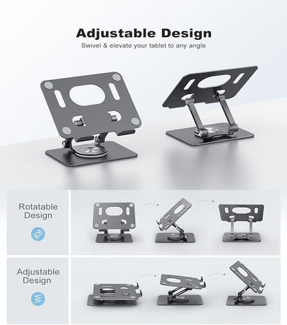 Swivel Tablet Stand with 360 Rotating Base, Adjustable Holder - Image 5