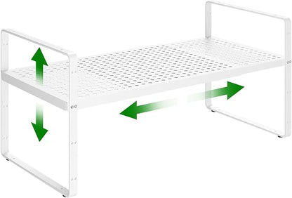 Expandable Kitchen Cabinet Shelf Organizer Rack Heavy Duty Metal Spice Rack by LOCVCDA
