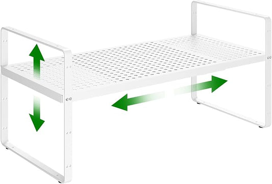 Expandable Kitchen Cabinet Shelf Organizer Rack Heavy Duty Metal Spice Rack by LOCVCDA
