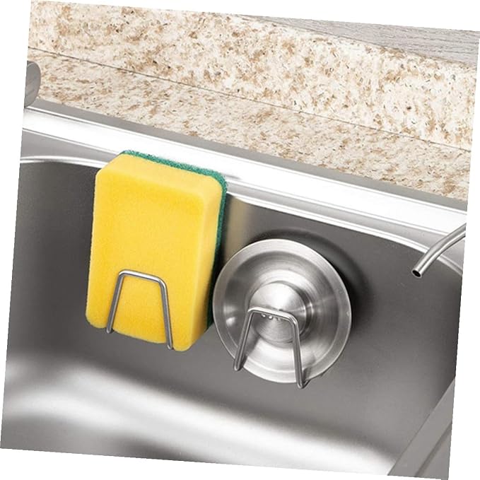 Garneck 4Pcs Stainless Steel Kitchen Sink Sponge Holder Sponge and Dishcloth - Image 7