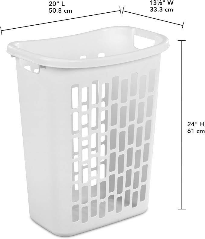 3-Pack of White Heavy-Duty Plastic Laundry Baskets. Large Capacity rectangular - Image 3