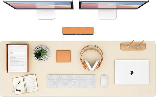 K KNODEL Large Office Leather Desk Mat, Mouse and Keyboard Pad, Computer and by K+KNODEL