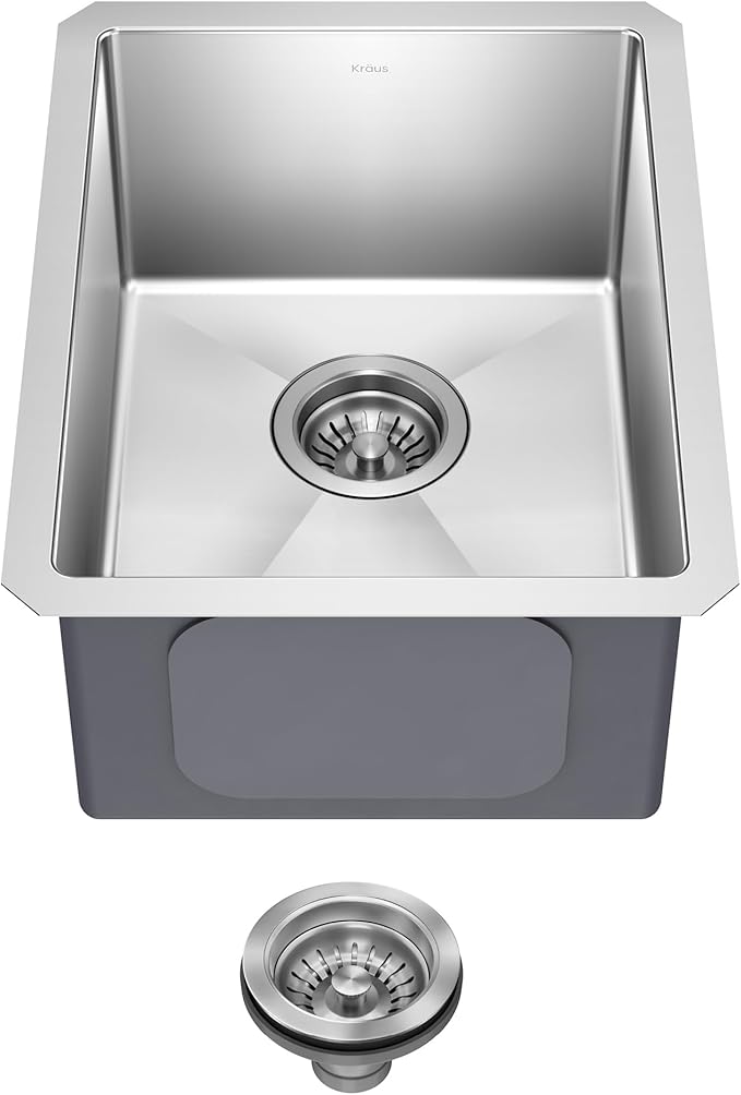 KRAUS Standart Pro 14 -inch Undermount Single Bowl 16 Gauge Stainless Steel Bar by KRAUS