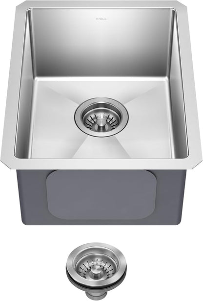KRAUS Standart Pro 14 -inch Undermount Single Bowl 16 Gauge Stainless Steel Bar by KRAUS