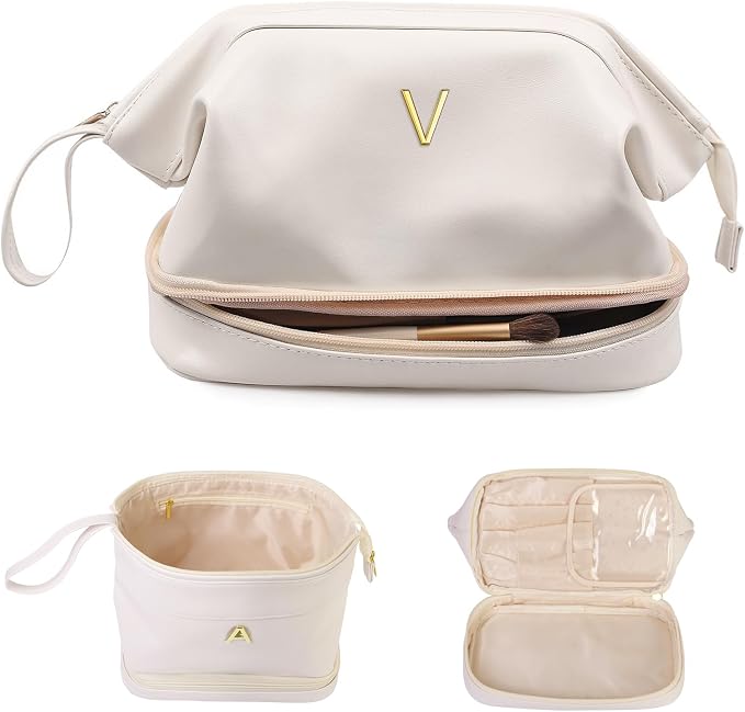 Bridesmaid Gifts for Women, Initial Makeup Bag, Gifts for Girls 12-14 Cosmetic by Vogewood