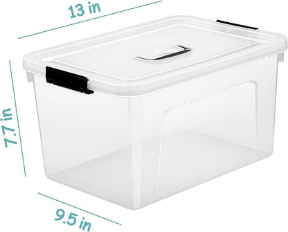 Clear Storage Latch Box 12 Quart, Plastic Organizing Box/Bin - Image 2