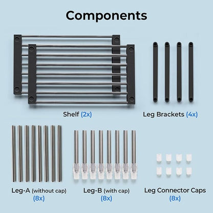 carrotez 2 Pack Expandable Cabinet Organizer, Stackable Kitchen Counter Shelf - Image 8