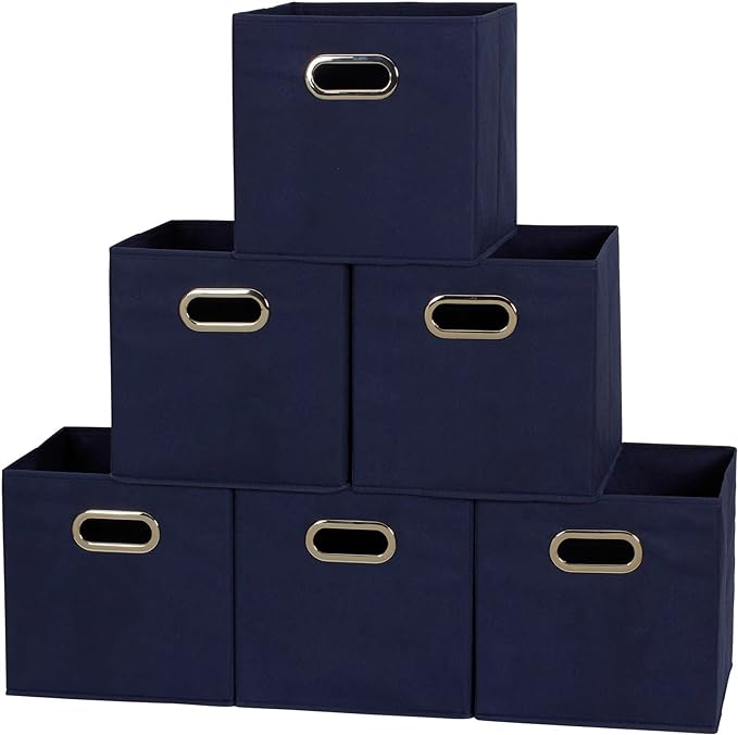 Household Essentials 81-1 Foldable Fabric Storage Bins | Set of 6 Cubby Cubes by HouseholdEssentials
