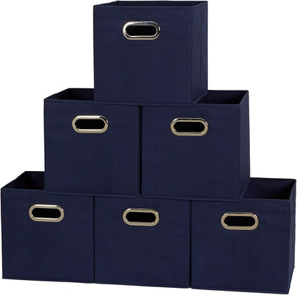 Household Essentials Foldable Fabric Storage Cubes 6-Pack – 11x11x11 Stackable by HouseholdEssentials