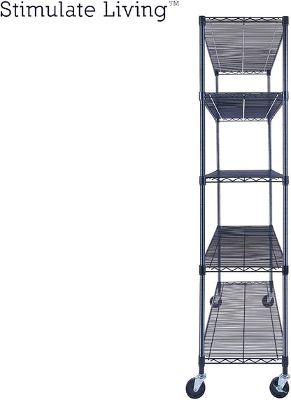 60"x18"x72" Prime Heavy Duty Black 5-Tier Wire Shelving NSF 4000 LBS MAX - Image 9