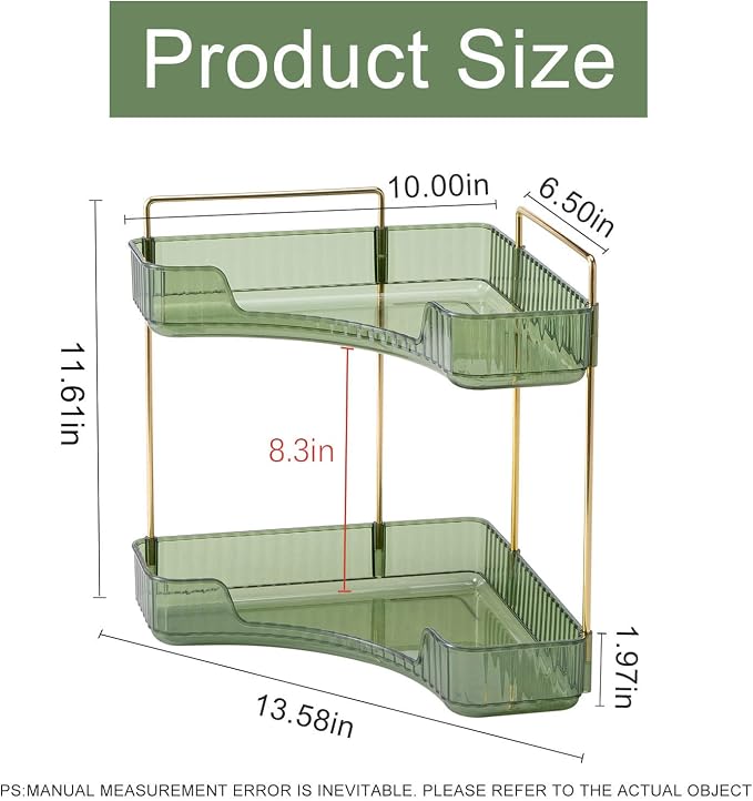 Corner Bathroom Countertop Organizer, Vanity Trays - Image 2