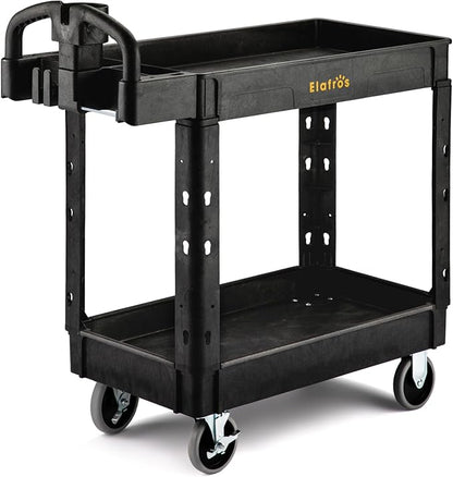 ELAFROS Utility Cart with Ergonomic Handle and Built-in Tool Compartments by ELAFROS
