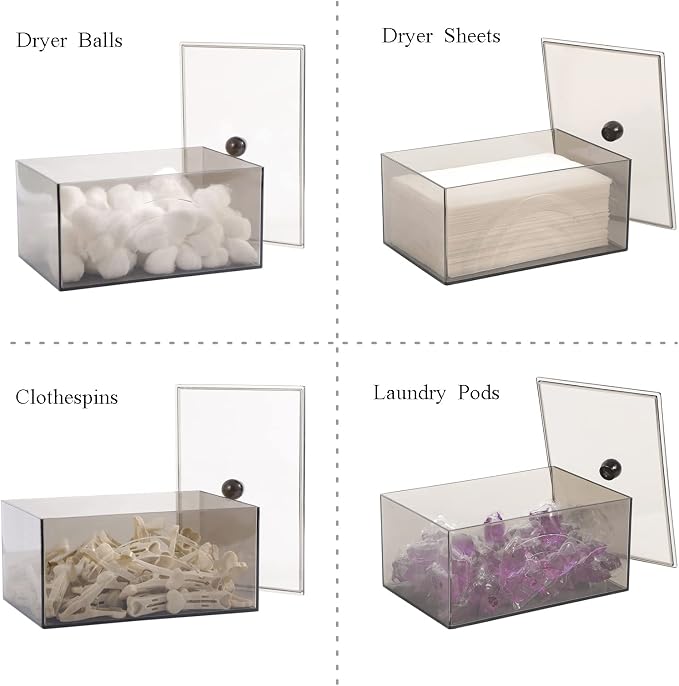 zoocatia Laundry Dryer Sheet Holder Clear Detergent Pods Container Dryer Balls - Image 2